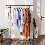 SONGMICS Clothes Rack with Castors Adjustable Height 97-165 cm LLR01L view 2
