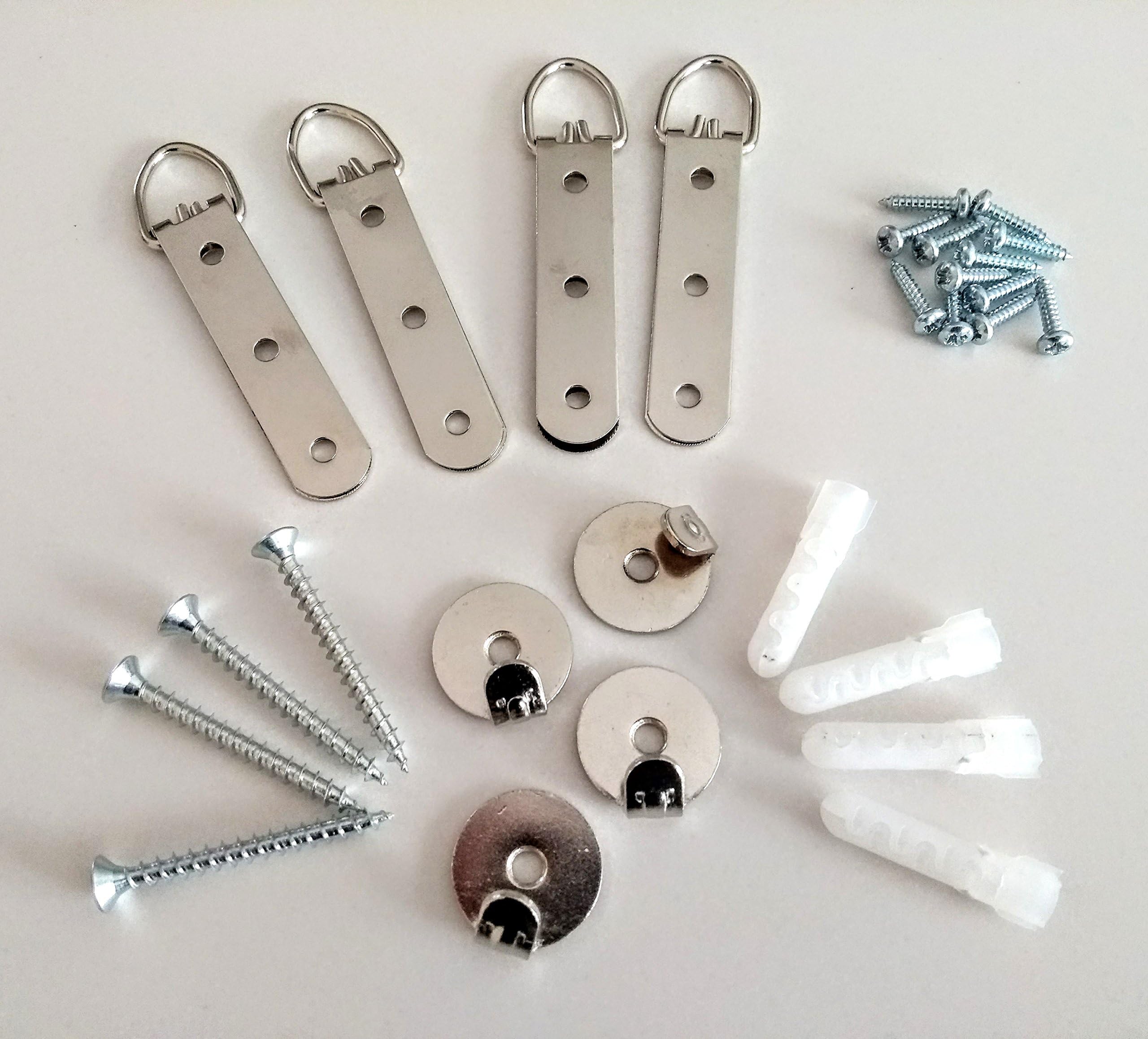 HEAVY DUTY MIRROR/PICTURE HANGING KIT - HARD AND SOLID WALLS - 2 FRAME KIT