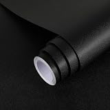 Hode Black Matte Vinyl Wrap 40x300cm Self Adhesive Wallpaper Furniture Covering view 1