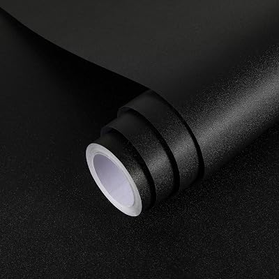 Hode Black Vinyl Wrap 40x1000cm Matt Self Adhesive Wallpaper