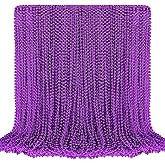 SHAOQINLIN 100 PCS Purple Mardi Gras Beads, Purple Beads Necklaces 33" Metallic Beaded Costume Necklaces Party Necklaces for Halloween Mardi Gras Parade Throws Wedding Birthday Party Favors
