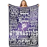 Huglanket Gymnastics Gifts for Girls 8-10, Gymnastic Blanket for Girls 8-12 Years Old, Gymnastic Coach, 65 x 50 Inches, Purple
