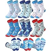 Croknit 6 Pairs Novelty Sports Gift for Boy Teen Funny Athletic Cotton Crew Socks Gift for Lacrosse Hockey Lover Youth 13-19