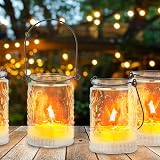 Relaxdays Candle Lanterns Set of 12, Glass Tea Light Holders, Vintage Design view 2