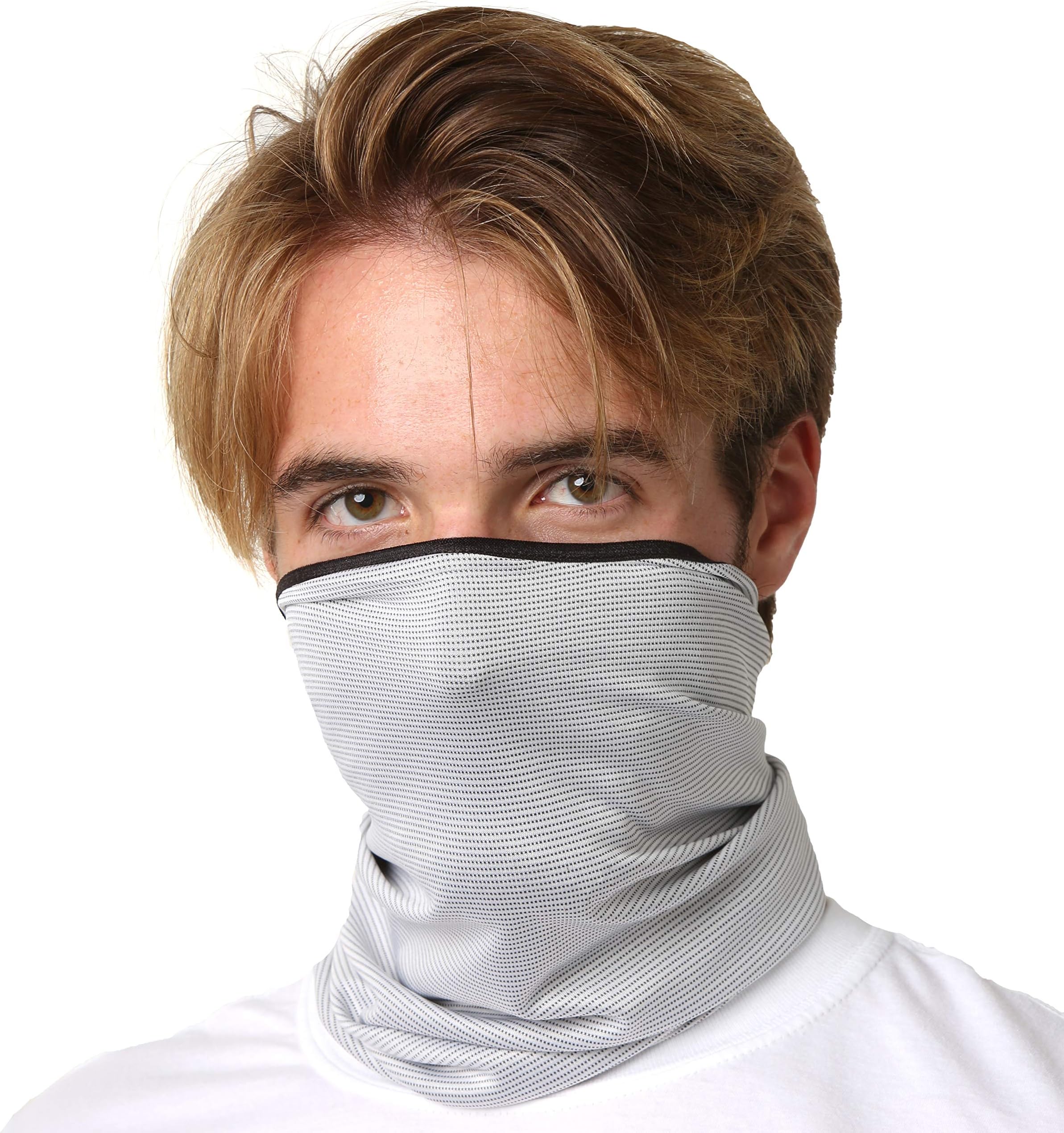 SAAKA Menโs Sunguard UPF 50+ Neck Gaiter. Protects from Sun, Wind, Dirt and Bugs. Ultimate Face, Head & Neck Protection (Gray)