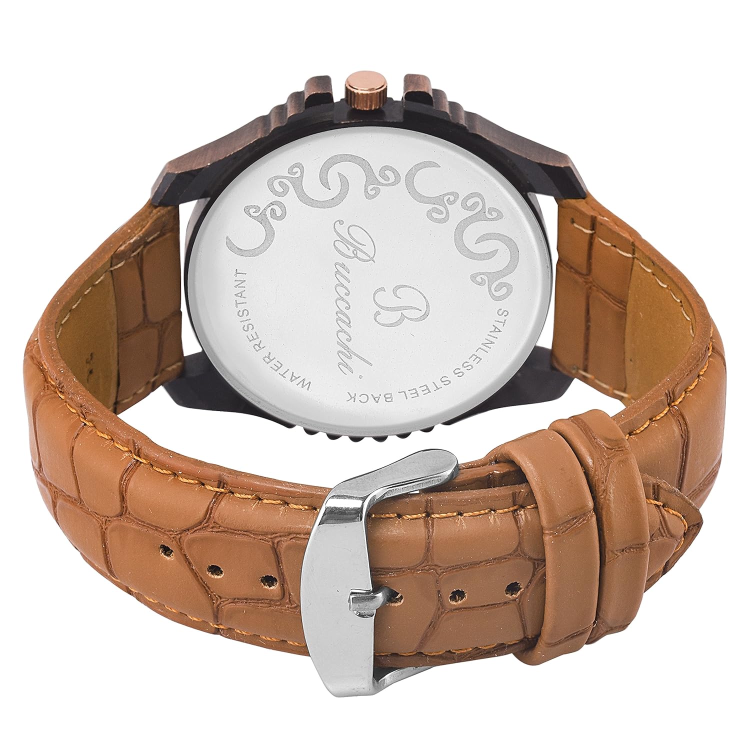 buccachi analogue white dial mens watch b-g5002-wt-br