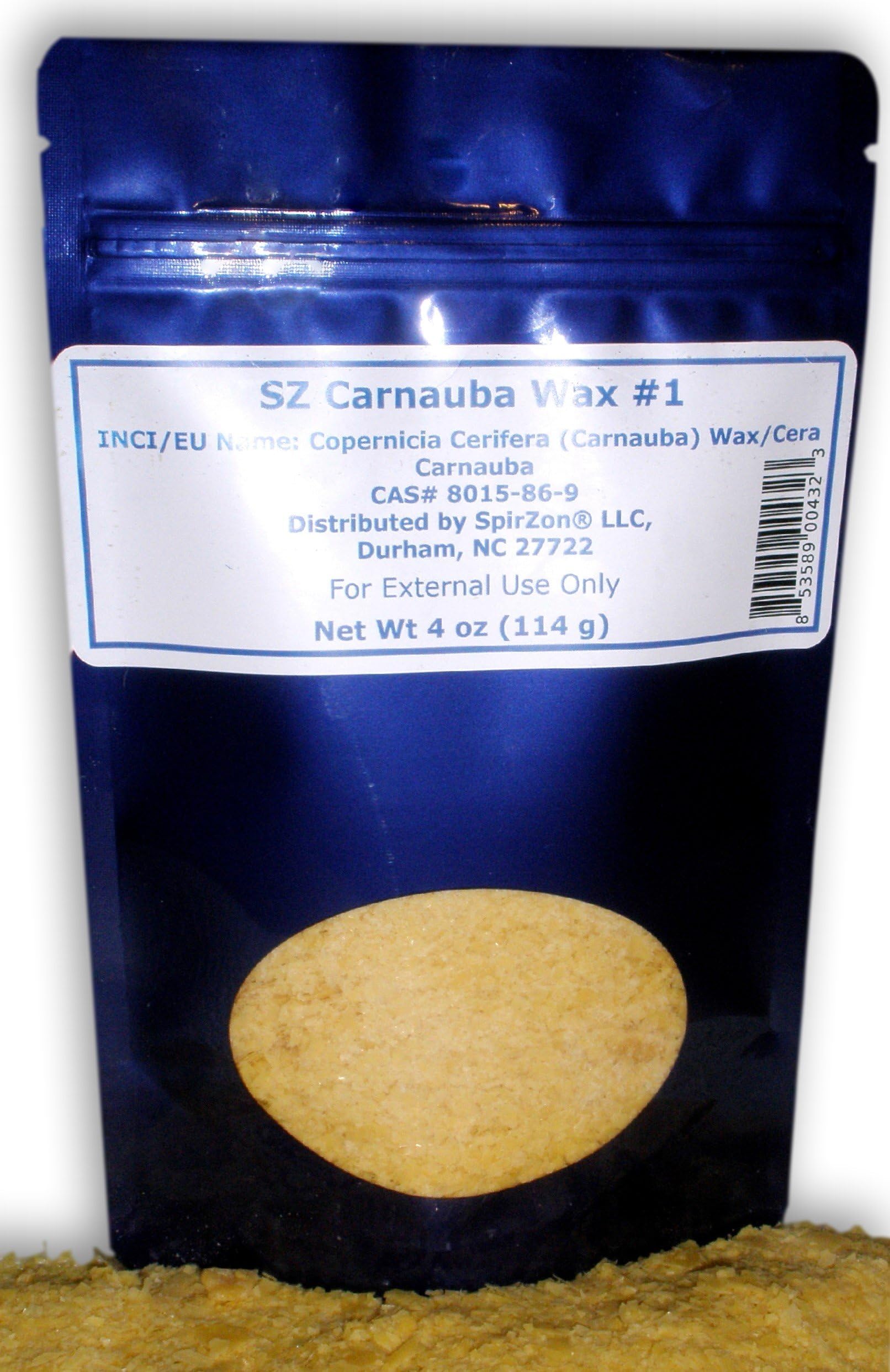 SZ Carnauba Wax #1, 4 oz. For DIY Cosmetics, Soaps and Candles