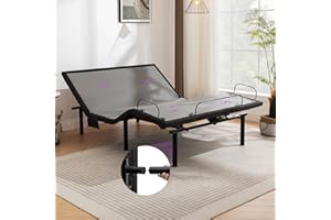 ASONLY Adjustable Bed Frame, Adjustable Bed Base with 4 Height Adjustable Leg, Adjustable Bed with Massage, Electric Bed with Wireless Remote, Head and Foot Incline, USB Ports, Easy Assembly, Queen