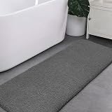 Non Slip Bath Mat Extra Large 50x122cm Dark Gray Ultra Thick