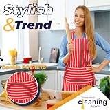 Discounted Cleaning Supplies Red Chef Apron with Double Pockets 93x69 cm view 6
