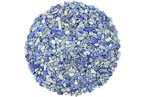ZHIYUXI Lapis Lazuli 1lb Crystal Chips Bulk Fish Tank Decorations Aquarium Rocks Gravel Vase Filler Stones Crystals for Candle Making Witch Kit Gravel for Plants Quartz Sand Gemstone