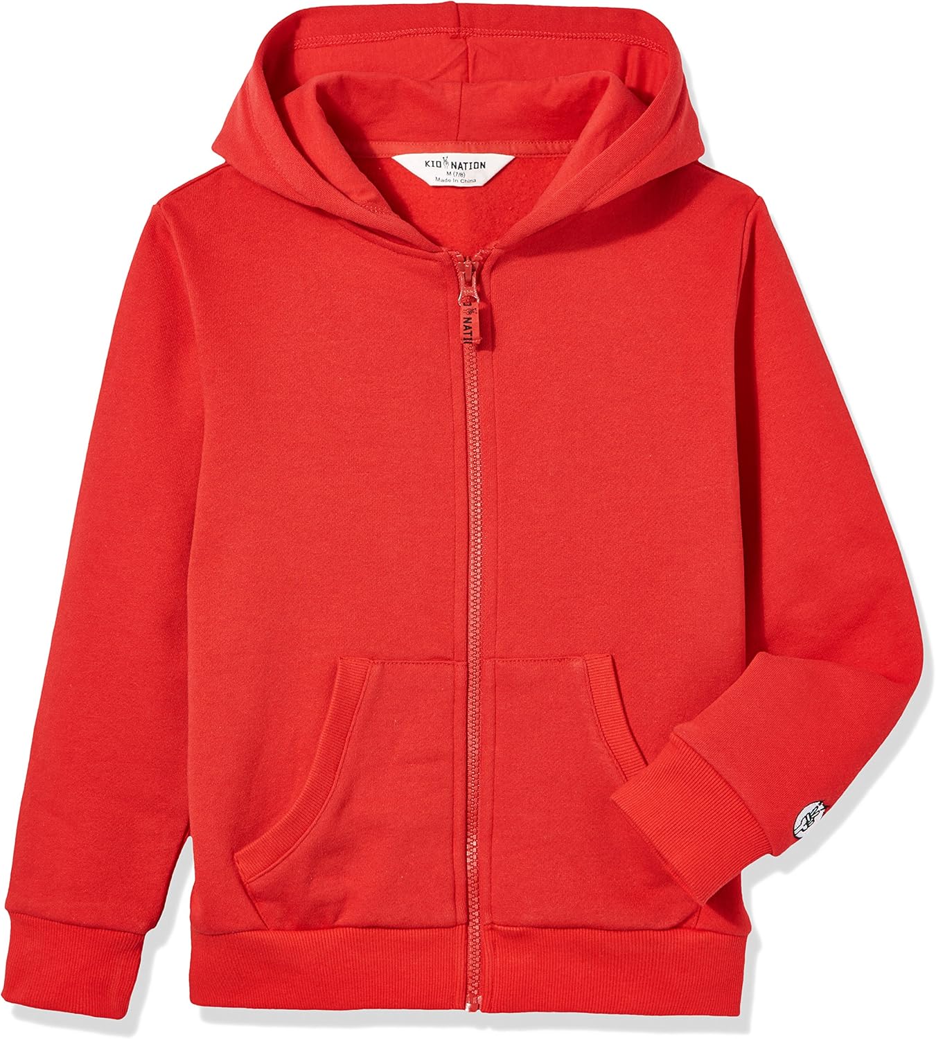 Kid Nation Kids Soft Brushed Fleece Zip-Up Hooded Sweatshirt Hoodie for Boys or Girls 4-12 Years: Clothing