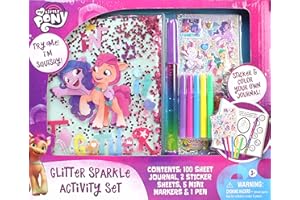 TARA TOYS Tara Toy - My Little Pony Glitter Sparkle Activity Set - Unleash Creativity with Stickers, Coloring, and More, Portable Playset Holiday Gift for Kids, Designed for Fun and Learning, for Kids Ages 3+