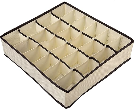 Organizador Closet Gaveta Fold Etna Creme / Marrom 31X33, 5X9H