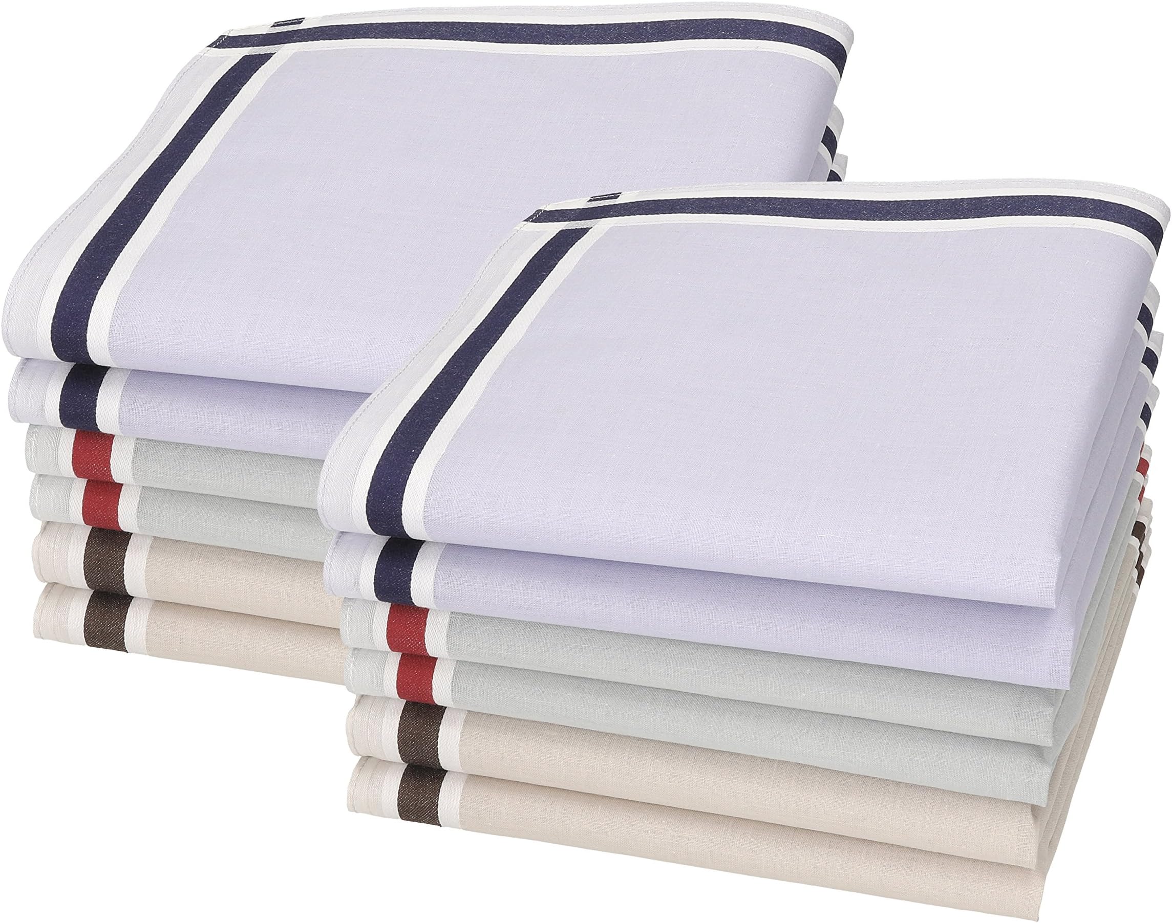 Betz 12 Piece Handkerchief Set Men Cloth 100% Cotton 12 Handkerchiefs Leo 3 Size: 40 x 40 cm