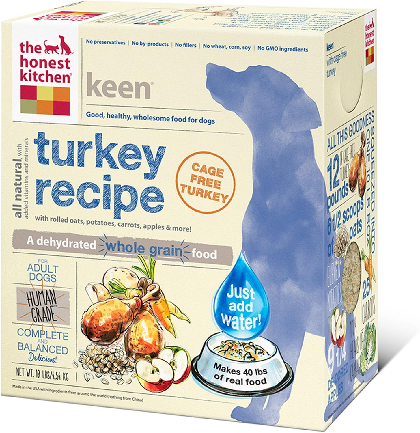 Honest Kitchen Keen: Turkey and Whole Grain Dog Food 10 Pound