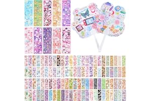 TMTAINS 100 Sheets Cute Korean Stickers for Kpop Photocards Decor Stickers Bulk Aesthetic Toploader Sticker Glitter Cute Animal Pattern Scrapbook Sticker Self Adhesive for DIY Card Art Crafts