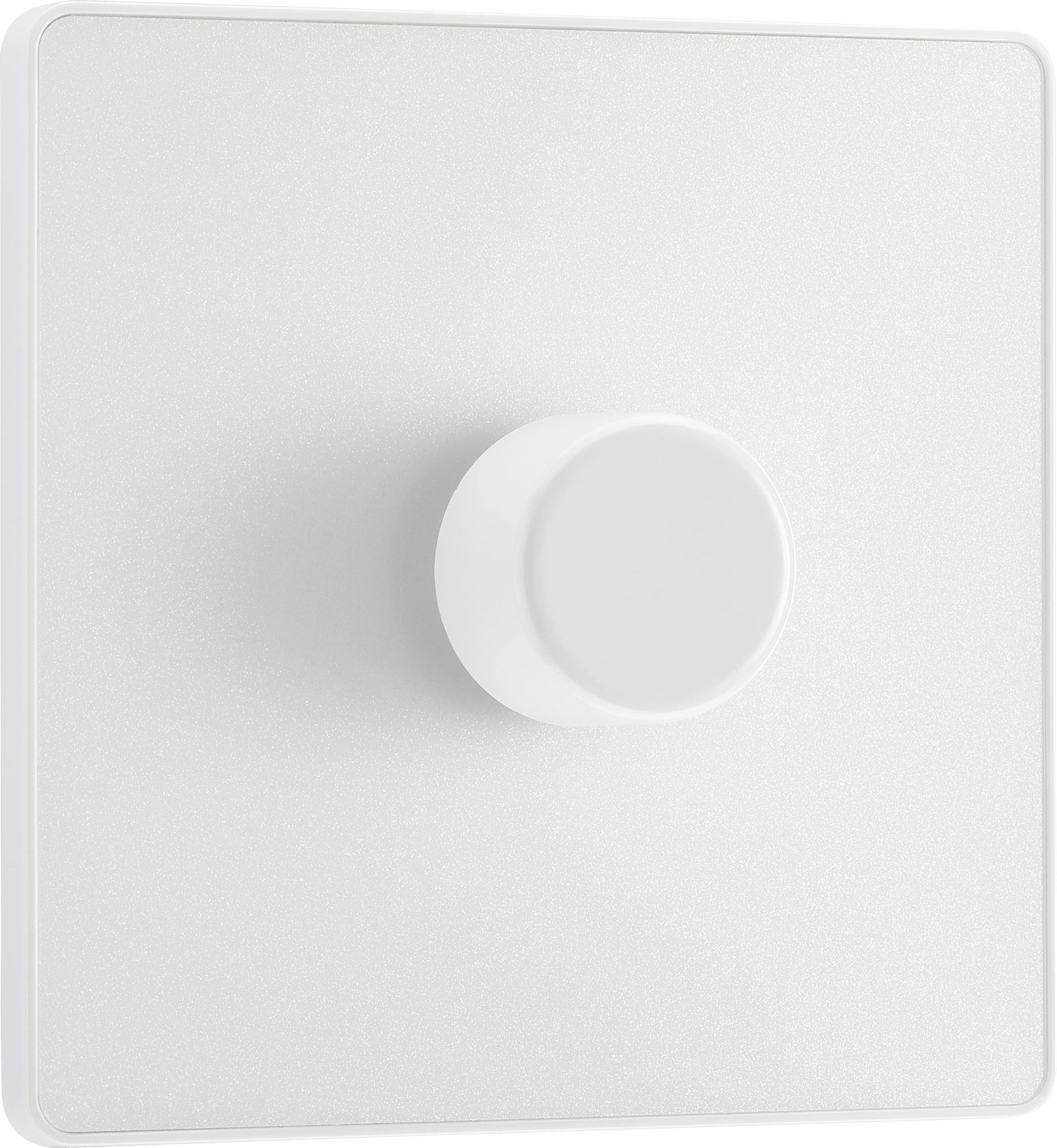 BG Electrical Intelligent Single Wall Dimmer Switch, 2 Way, Screwless Front Plate, Evolve, Pearlescent White, 200W, PCDCL81W