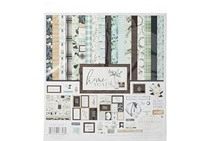 Carta Bella Paper Company Home Again Collection Kit paper, green, blue, woodgrain, black, teal , 12-x-12-Inch