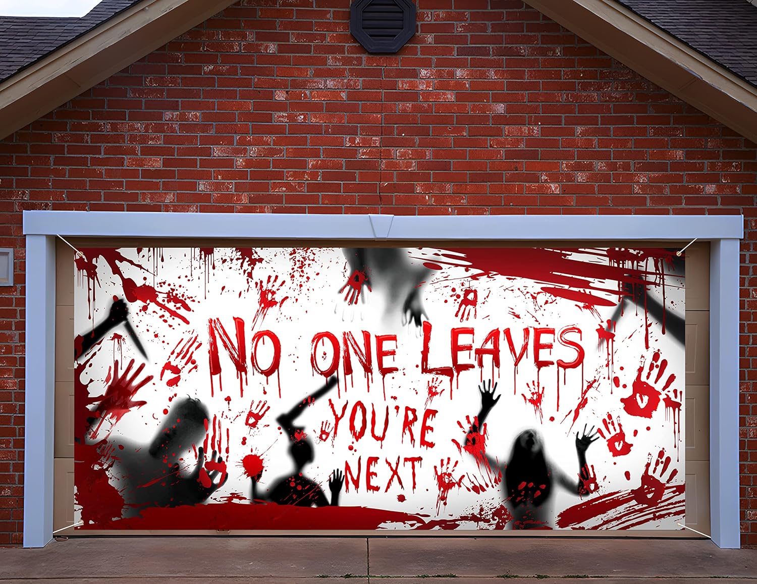 Garage Door Decorations - Halloween Decorations Garage Door Cover: Scary Bloody Horror Backdrop Outdoor Party Decor