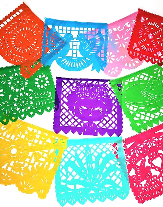 Amazon Com Muunek Large Plastic Papel Picado Banner Mexico