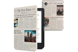 kwmobile Case Compatible with Kobo Clara 2E / Tolino Shine 4 Case - eReader Cover - Front Page Multicolor/Black/Sand