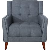 Christopher Knight Home Evelyn Mid Century Modern Fabric Arm Chair, Dark Gray, Walnut