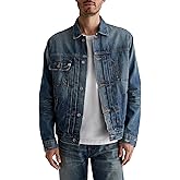 AG Adriano Goldschmied mens Sid Pleated Denim Trucker Jacket