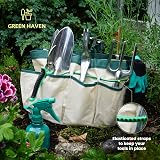 Green Haven 11-Piece Garden Tools Set with Storage Bag – Stainless Steel Hand view 8