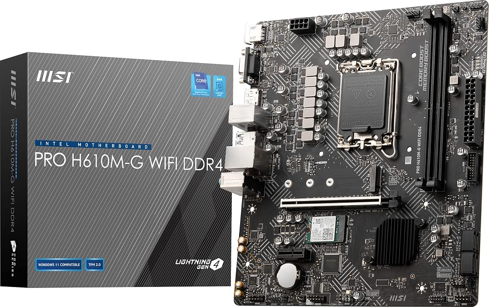 MSI PRO H610M-G WiFi DDR4 Motherboard mATX LGA 1700 12th 13th Gen Intel DDR4