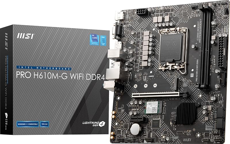 MSI PRO H610M-G WiFi DDR4 Motherboard mATX LGA 1700 12th 13th Gen Intel DDR4