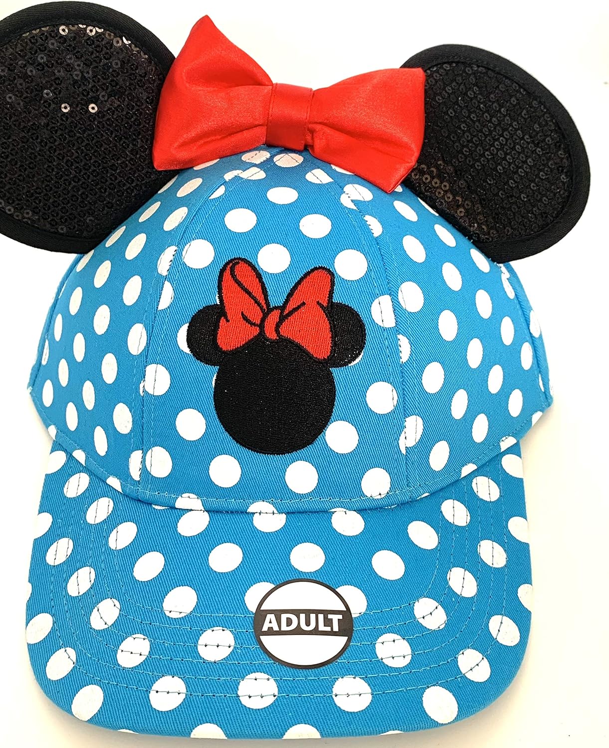 minnie mouse polka dot ears baseball cap for adults