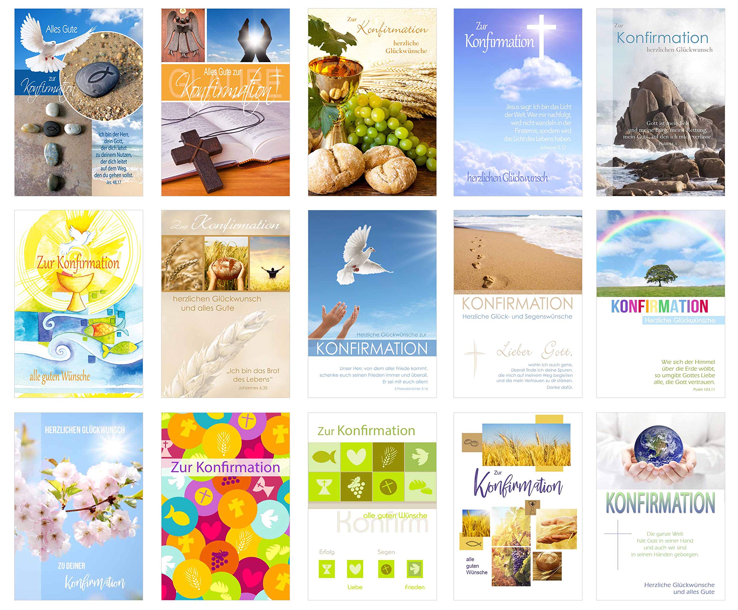 Set of 30 Confirmation Cards with Envelope (15 x 2) Confirmation Card Set (Folding Cards with Envelope)