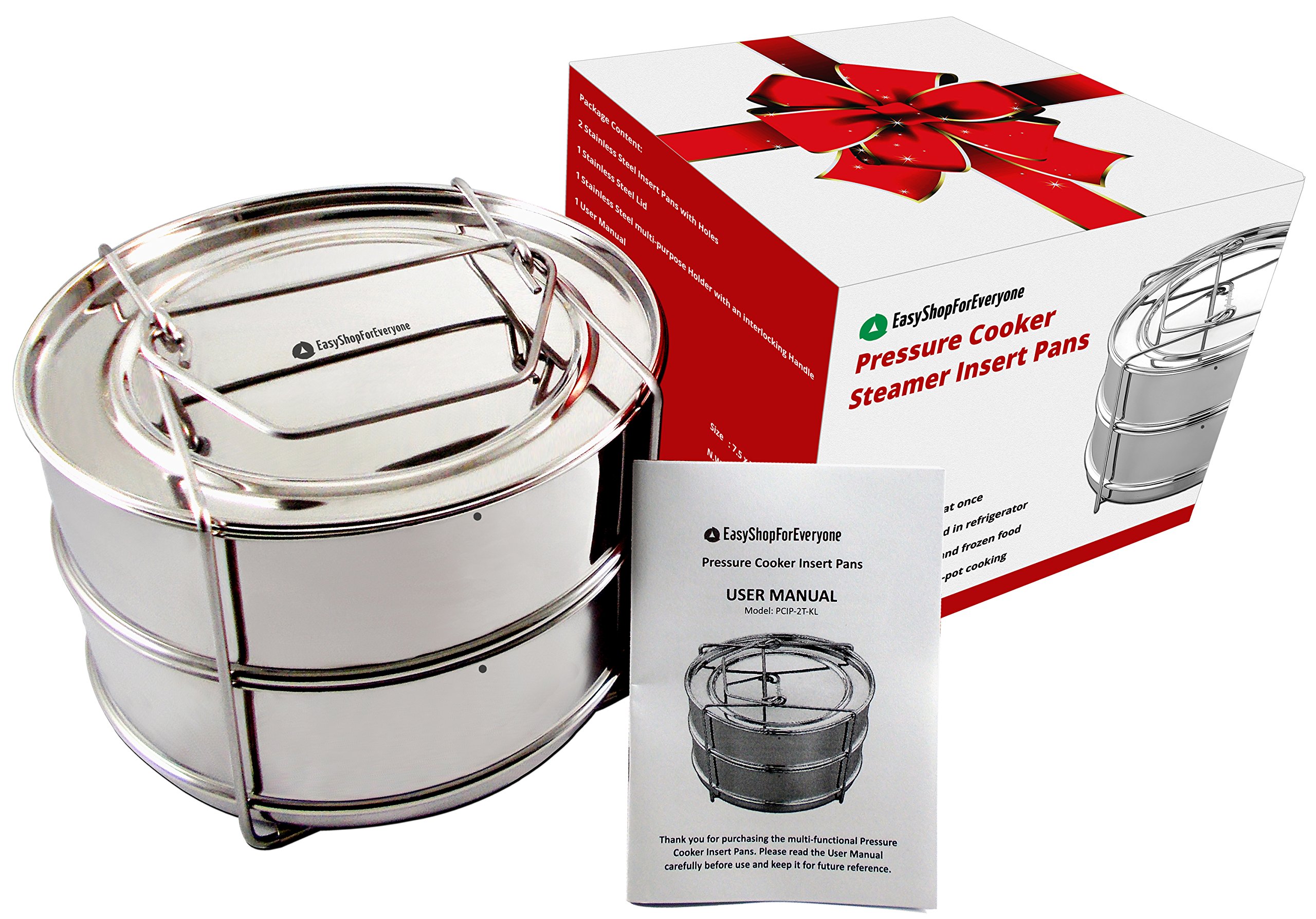 Stackable Steamer Insert Pans, Vent Holes, Pressure Cooker Accessories 6, 8 qt eBay