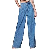 [BLANKNYC] Womens Luxury Clothing Pleated Denim Jeans Trouser, Comfortable & Stylish Pants