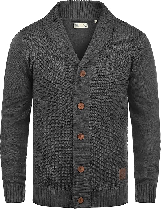 !Solid Torres Herren Strickjacke Cardigan Feinstrick mit Schal-Kragen ...