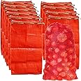24 Pack 31'' x 20'' Mesh Onion Bags, Reusable Drawstring Fresh Produce Storage Bags for Onions, Vegetables, Potatoes, Citrus,