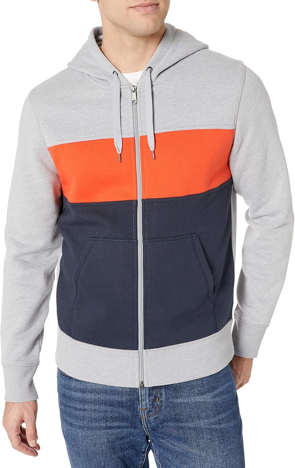  Essentials Men's Full-Zip Hooded Fleece Sweatshirt: Clothing