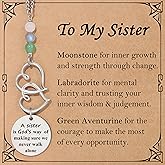 Sister Gifts a Sister is God's Way of Making Sure We Never Walk Alone Sisters Birthday Gifts Rear View Mirror Accessories Crystal Charm Car Decor Birthday for Sisters