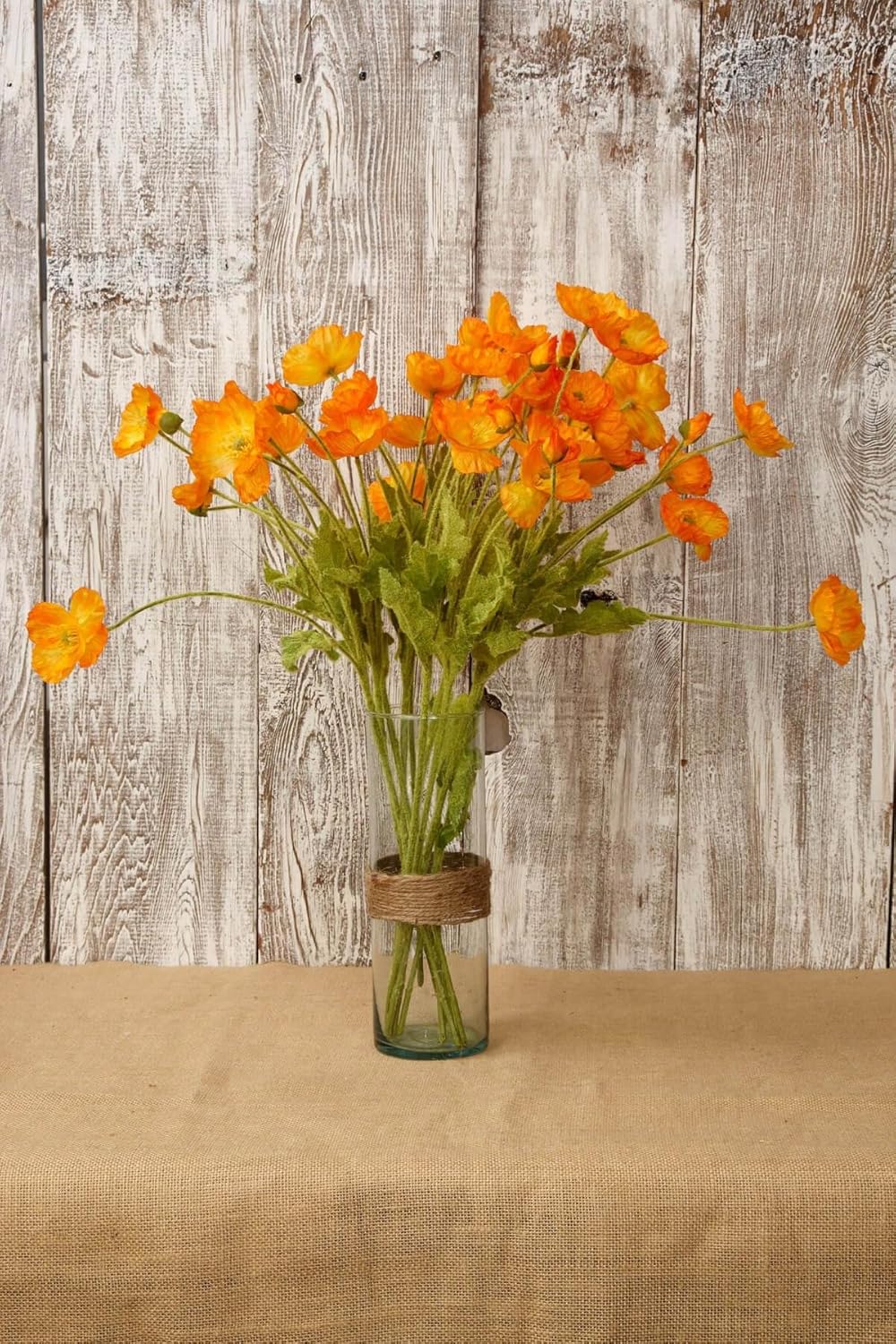 Amazon Com Richland Orange Poppy Flowers Silk Flowers Set Of 12 Home Kitchen