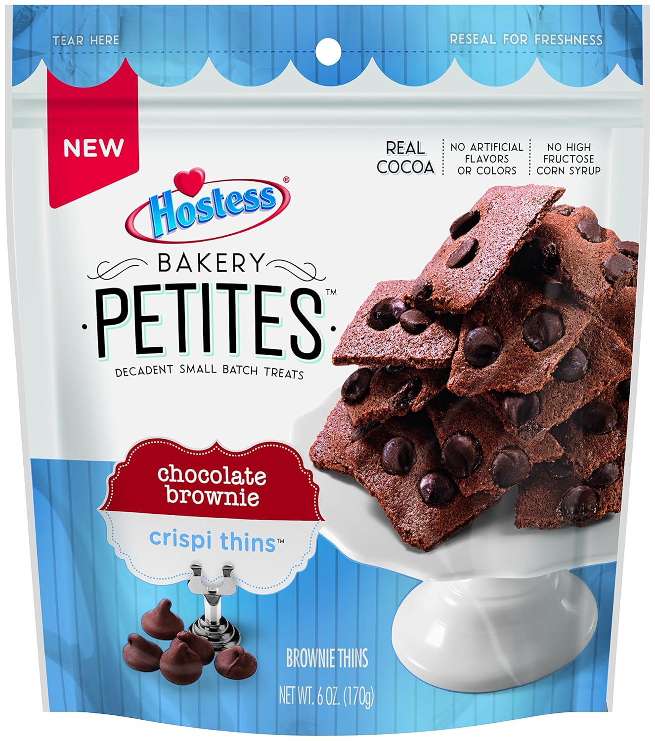 Hostess Bakery Petites Crispi Thins, Chocolate Brownie, 6.