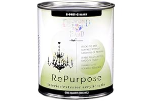 Majic PAINTS Interior/Exterior Satin Paint, RePurpose your Furniture, Cabinets, Glass, Metal, Tile, Wood and More, Black, 1-Quart ​, 32 Fl Oz (Pack of 1)