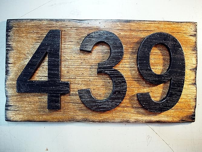 Personalised House Number Sign Plaque Rustic House Address Signs