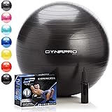 DYNAPRO Exercise Ball – Extra Thick Eco-Friendly & Anti-Burst Material Supports Over 2200lbs – Stability Ball for Home, Gym, Chair, Birthing Ball