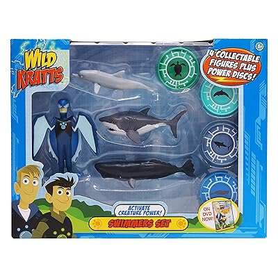 Wild Kratts 4-Pack Action Figure Set - Activate Creature Power - Swimmers
