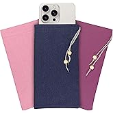 HAQuake EMF Cell Phone Sleeve fo Phone Pouch, High-Shield EMF Blocking Pouch, 100% Silver Fibers forDigital Security, Signal Blocking, Anti-EMP Radiation Bag for Privacy Protection. (Pink Blue Purple)