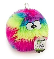 goDog Furballz Squeaky Plush Ball Dog Toy, Chew