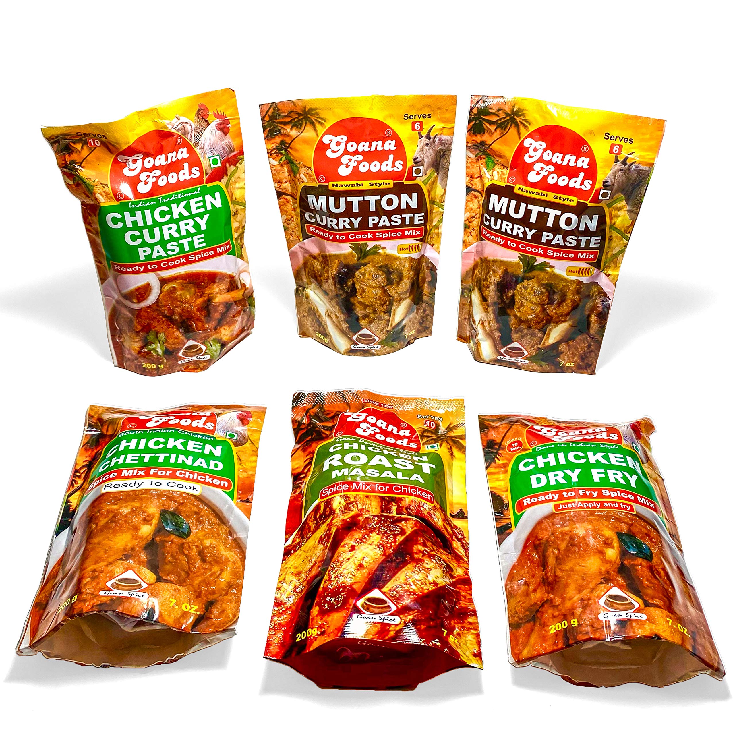 Ron Foods Indian Masala Combo of 6 Chicken Curry Paste (7 oz),(2