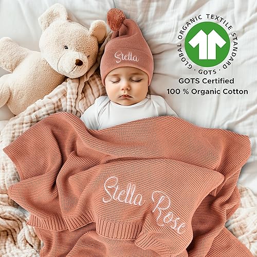 Personalized Baby Blanket With Name - Custom Flannel Receiving Blanket For Girls & Boys