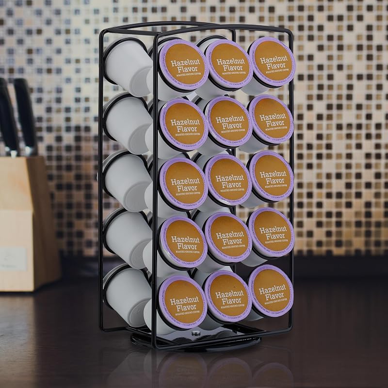 Suporte para cápsulas 30, compatível com K-Cups Keurig, suporte rotativo para cápsulas, 30,5 x 16 x 12,5 cm, preto